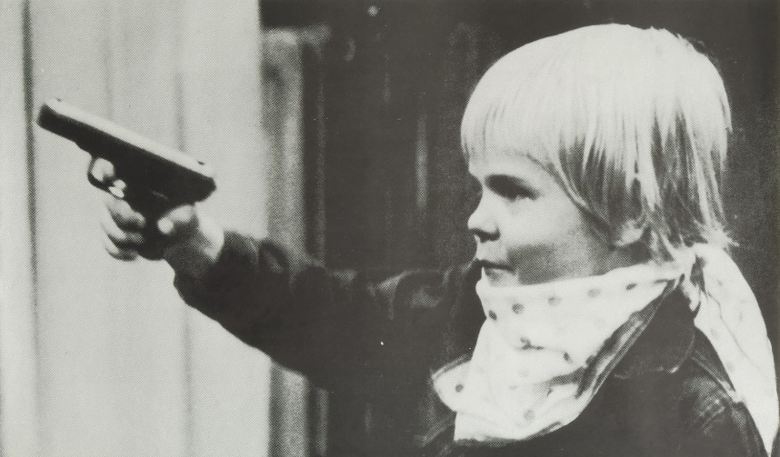 Ausschnitt eines Plakats des Grafikers Manfred Spies mit einem Foto des Deutschen Kinderschutzbundes, 1979
